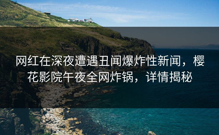 网红在深夜遭遇丑闻爆炸性新闻，樱花影院午夜全网炸锅，详情揭秘